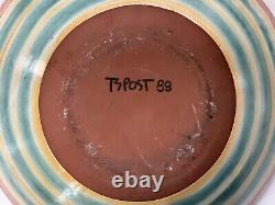 TS Post Pottery Serving, Centerpiece Bowl 12 Inches Vintage 1989