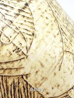 T & S Harlander Studio Art Pottery Vase Etched Four Women Design Vintage Canada