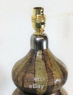 Table Lamp A Very Large Vintage Studio Pottery Ceramic Late 1970s Very Retro