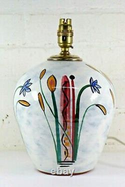 Table Lamp A Vintage English Studio Pottery Lamp By Neville & Green Hand Painted