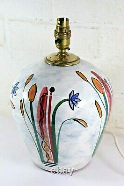 Table Lamp A Vintage English Studio Pottery Lamp By Neville & Green Hand Painted