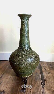 Tall Schwenk MCM Studio Pottery Vase Signed Vintage Glazed Canadian Rare Mod