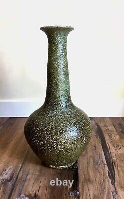 Tall Schwenk MCM Studio Pottery Vase Signed Vintage Glazed Canadian Rare Mod