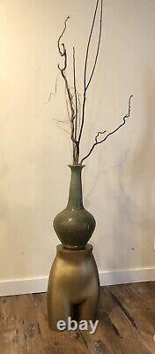 Tall Schwenk MCM Studio Pottery Vase Signed Vintage Glazed Canadian Rare Mod