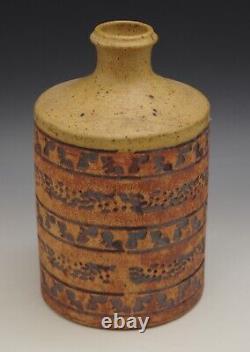 Thomas Shafer Textured Art Studio Pottery Vase Bottle 8 Signed Vintage Rare