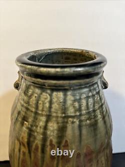 Tom Homann Signed Studio Art Pottery Drip Vase 12.75