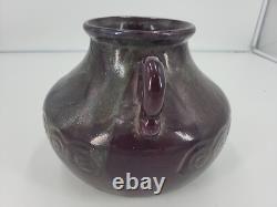 Tony Evans 1987 Signed Vintage Raku Studio Art Pottery Purple Haze Vase Rare#167