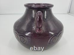 Tony Evans 1987 Signed Vintage Raku Studio Art Pottery Purple Haze Vase Rare#167