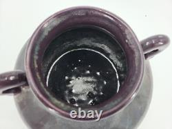 Tony Evans 1987 Signed Vintage Raku Studio Art Pottery Purple Haze Vase Rare#167