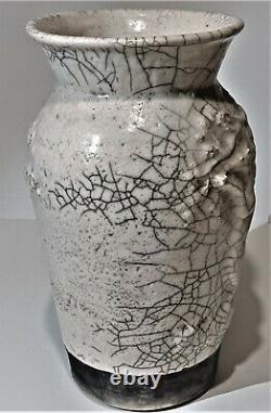 Tony Evans Monumental 17 Gazelle Raku Studio Art Pottery Vase Vintage 1974