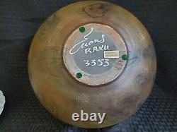 Tony Evans Raku Copper Pottery Vase Signed Numbered 11 x 13 Mid Century Modern