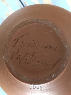 Treimane Val David Studio Pottery Vase Signed Quebec Vintage