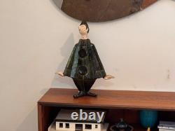 Ueli Schmutz Swiss Studio Stoneware Art Pottery Sculpture Mime Figure Vtg Mcm