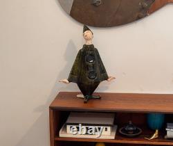 Ueli Schmutz Swiss Studio Stoneware Art Pottery Sculpture Mime Figure Vtg Mcm