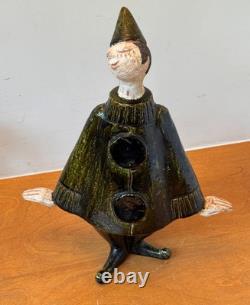 Ueli Schmutz Swiss Studio Stoneware Art Pottery Sculpture Mime Figure Vtg Mcm