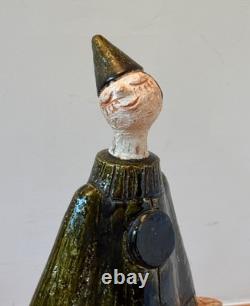 Ueli Schmutz Swiss Studio Stoneware Art Pottery Sculpture Mime Figure Vtg Mcm