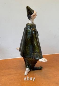 Ueli Schmutz Swiss Studio Stoneware Art Pottery Sculpture Mime Figure Vtg Mcm