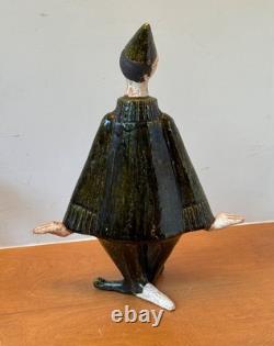 Ueli Schmutz Swiss Studio Stoneware Art Pottery Sculpture Mime Figure Vtg Mcm
