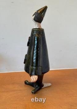 Ueli Schmutz Swiss Studio Stoneware Art Pottery Sculpture Mime Figure Vtg Mcm