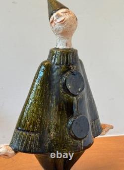 Ueli Schmutz Swiss Studio Stoneware Art Pottery Sculpture Mime Figure Vtg Mcm