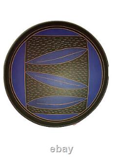 Unique 12 Vintage MCM Carved Terracotta Signed Studio Pottery Bowl GORGEOUS