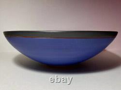Unique 12 Vintage MCM Carved Terracotta Signed Studio Pottery Bowl GORGEOUS