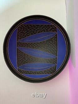 Unique 12 Vintage MCM Carved Terracotta Signed Studio Pottery Bowl GORGEOUS