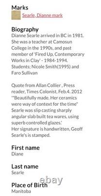 Unique RARE Vintage Dianne Searle Signed Studio Pottery Tea Set Turquoise Glaze