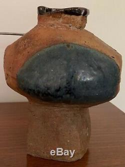 Unique Vintage 60s Hand Crafted Studio Pottery Stoneware Vase Mid Century Modern