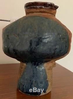 Unique Vintage 60s Hand Crafted Studio Pottery Stoneware Vase Mid Century Modern