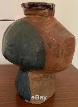 Unique Vintage 60s Hand Crafted Studio Pottery Stoneware Vase Mid Century Modern