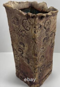 Unique Vintage Whimsical Art Studio Pottery Porcelain Vase By Linda Bernard MD