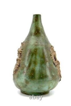 Unusual Vintage Ceramic Stoneware Studio Pottery Gourd Shaped Bud Vase Signed