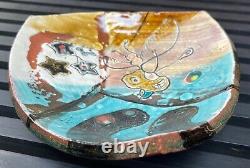 Unusual Vintage Triangular Studio Pottery Decorative Dish Mid Century Modern