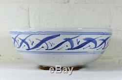 Ursula Mommens A Large Vintage British Studio Pottery Bowl Blue & White