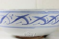 Ursula Mommens A Large Vintage British Studio Pottery Bowl Blue & White