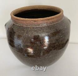 VERNE FUNK Studio Art Pottery Stoneware Vase Metallic Luster Oxblood Glaze OOAK
