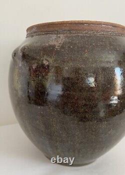 VERNE FUNK Studio Art Pottery Stoneware Vase Metallic Luster Oxblood Glaze OOAK