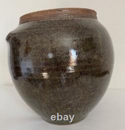 VERNE FUNK Studio Art Pottery Stoneware Vase Metallic Luster Oxblood Glaze OOAK