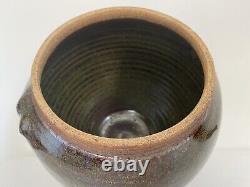 VERNE FUNK Studio Art Pottery Stoneware Vase Metallic Luster Oxblood Glaze OOAK