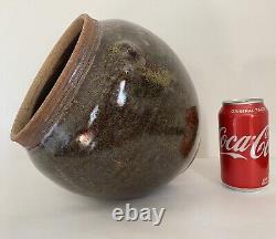VERNE FUNK Studio Art Pottery Stoneware Vase Metallic Luster Oxblood Glaze OOAK