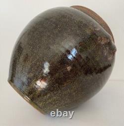 VERNE FUNK Studio Art Pottery Stoneware Vase Metallic Luster Oxblood Glaze OOAK