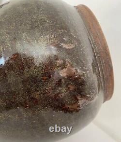 VERNE FUNK Studio Art Pottery Stoneware Vase Metallic Luster Oxblood Glaze OOAK