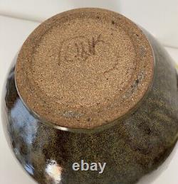 VERNE FUNK Studio Art Pottery Stoneware Vase Metallic Luster Oxblood Glaze OOAK