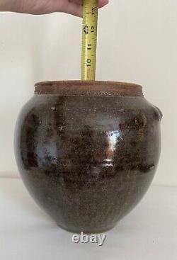 VERNE FUNK Studio Art Pottery Stoneware Vase Metallic Luster Oxblood Glaze OOAK
