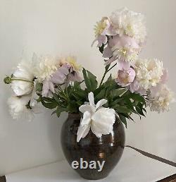 VERNE FUNK Studio Art Pottery Stoneware Vase Metallic Luster Oxblood Glaze OOAK