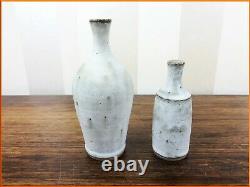 VINTAGE 2 x ANDREW DAVIDSON STUDIO POTTERY BOTTLE VASE CERAMIC BRITISH ART