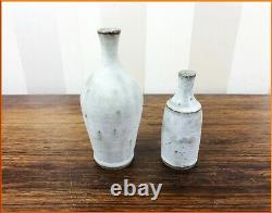 VINTAGE 2 x ANDREW DAVIDSON STUDIO POTTERY BOTTLE VASE CERAMIC BRITISH ART