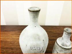 VINTAGE 2 x ANDREW DAVIDSON STUDIO POTTERY BOTTLE VASE CERAMIC BRITISH ART