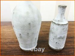 VINTAGE 2 x ANDREW DAVIDSON STUDIO POTTERY BOTTLE VASE CERAMIC BRITISH ART